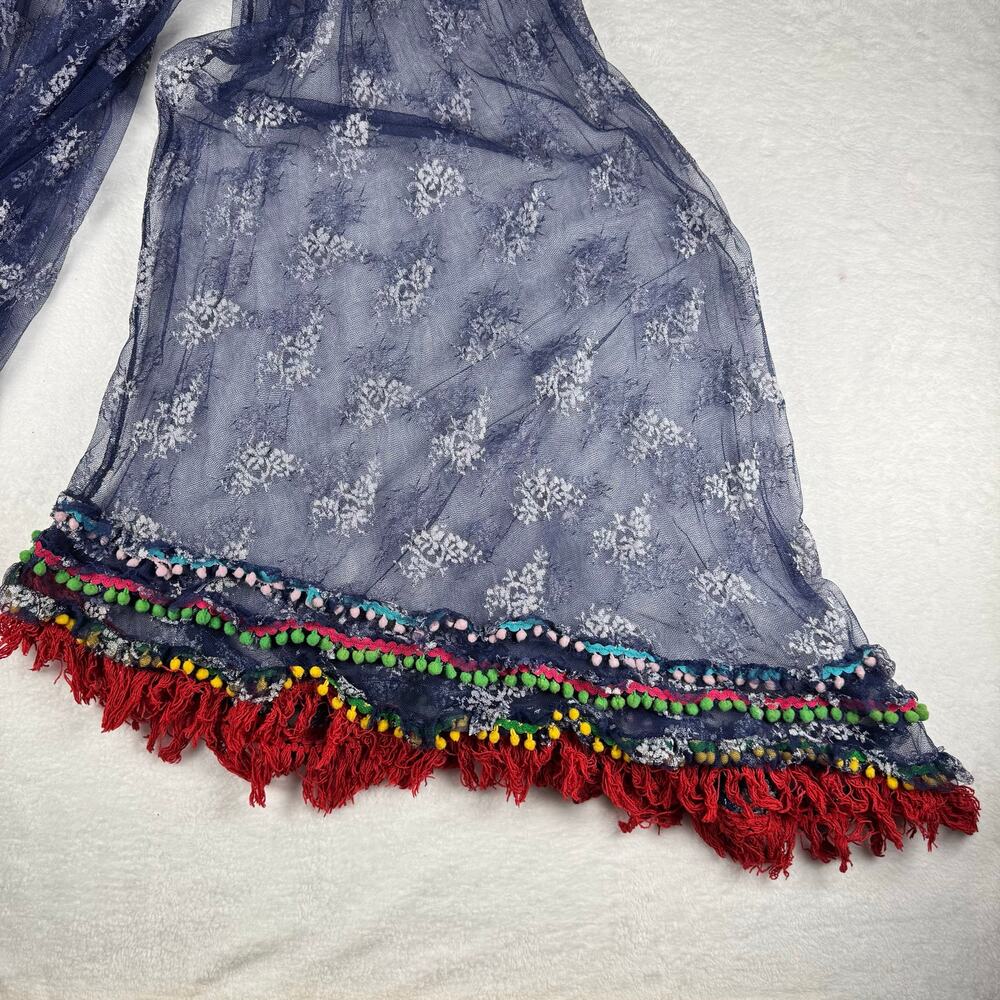 Anica Santania Gypsy Boho Lace Wide Leg Pants One Size Fringe Festival Artsy - Picture 3 of 7